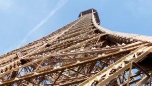 Focus on metalwork of Eiffel Tower