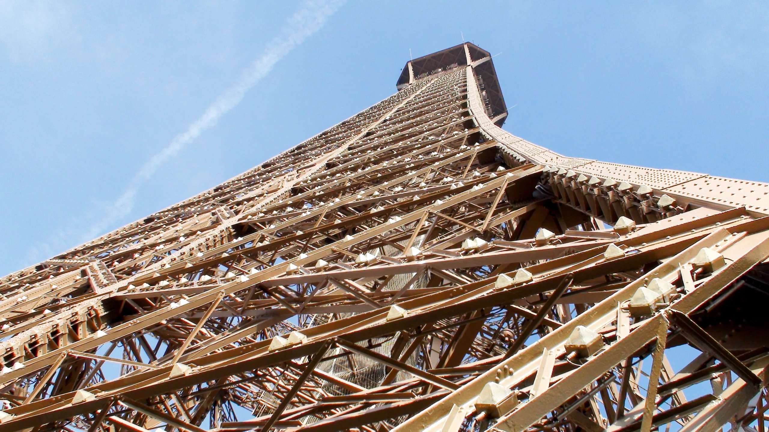 Focus on metalwork of Eiffel Tower
