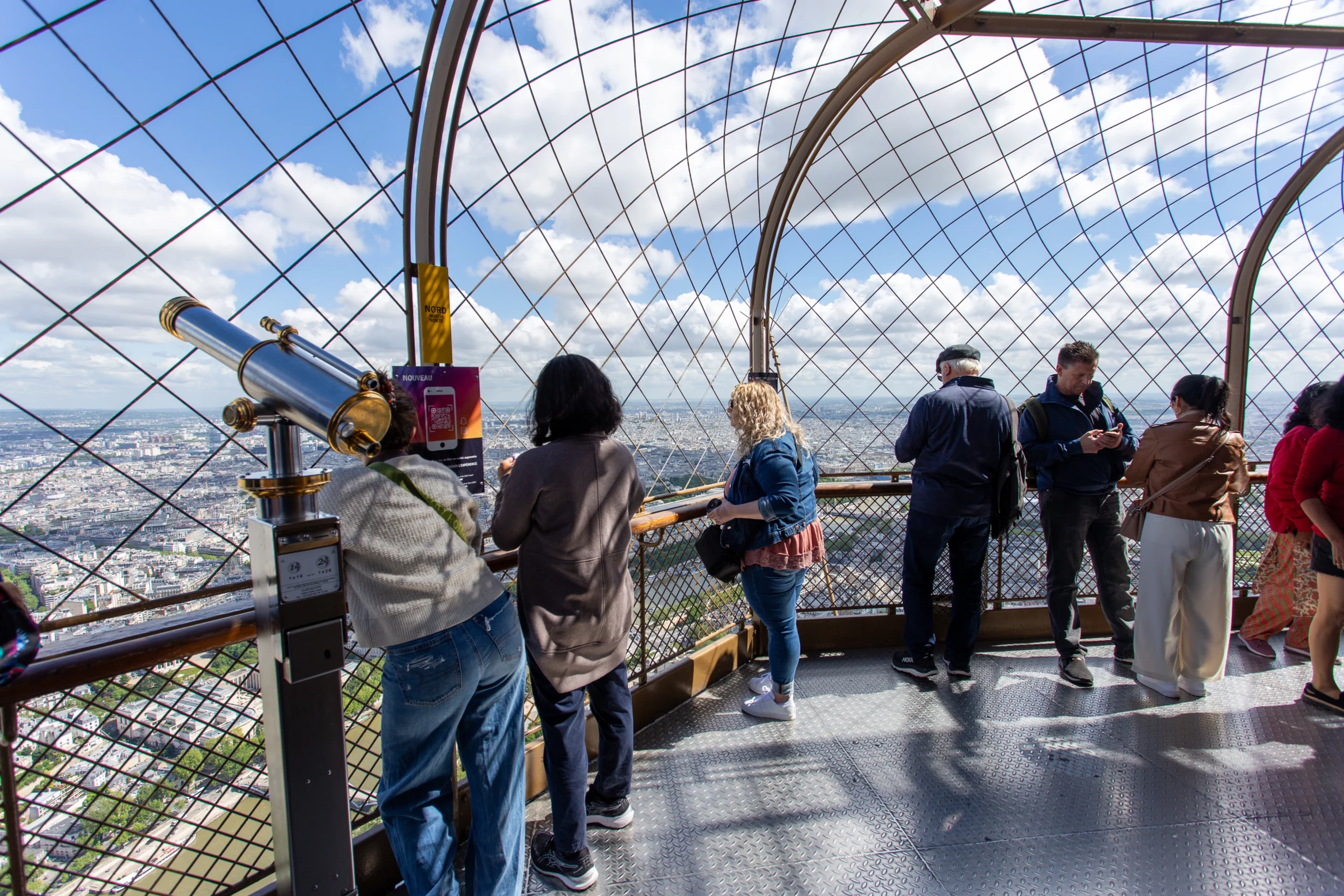 Travelers on platform during Eiffel Tower Guided Climb (2)