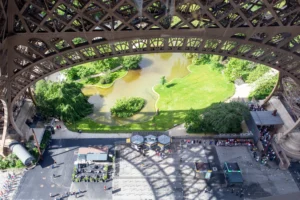 View of below during Eiffel Tower Guided Climb