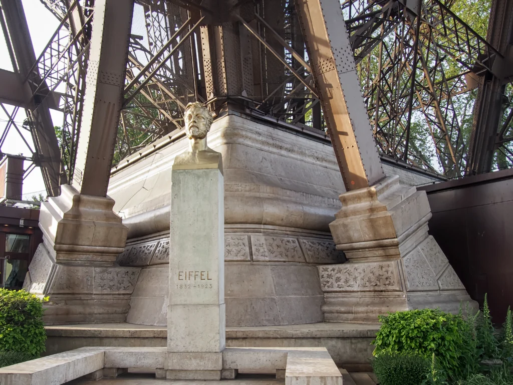 Gustave Eiffel Bust right under the Eiffel Tower in Paris, France