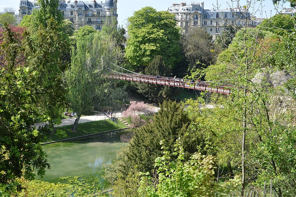 Parc des Buttes-Chaumont bridge in Paris France