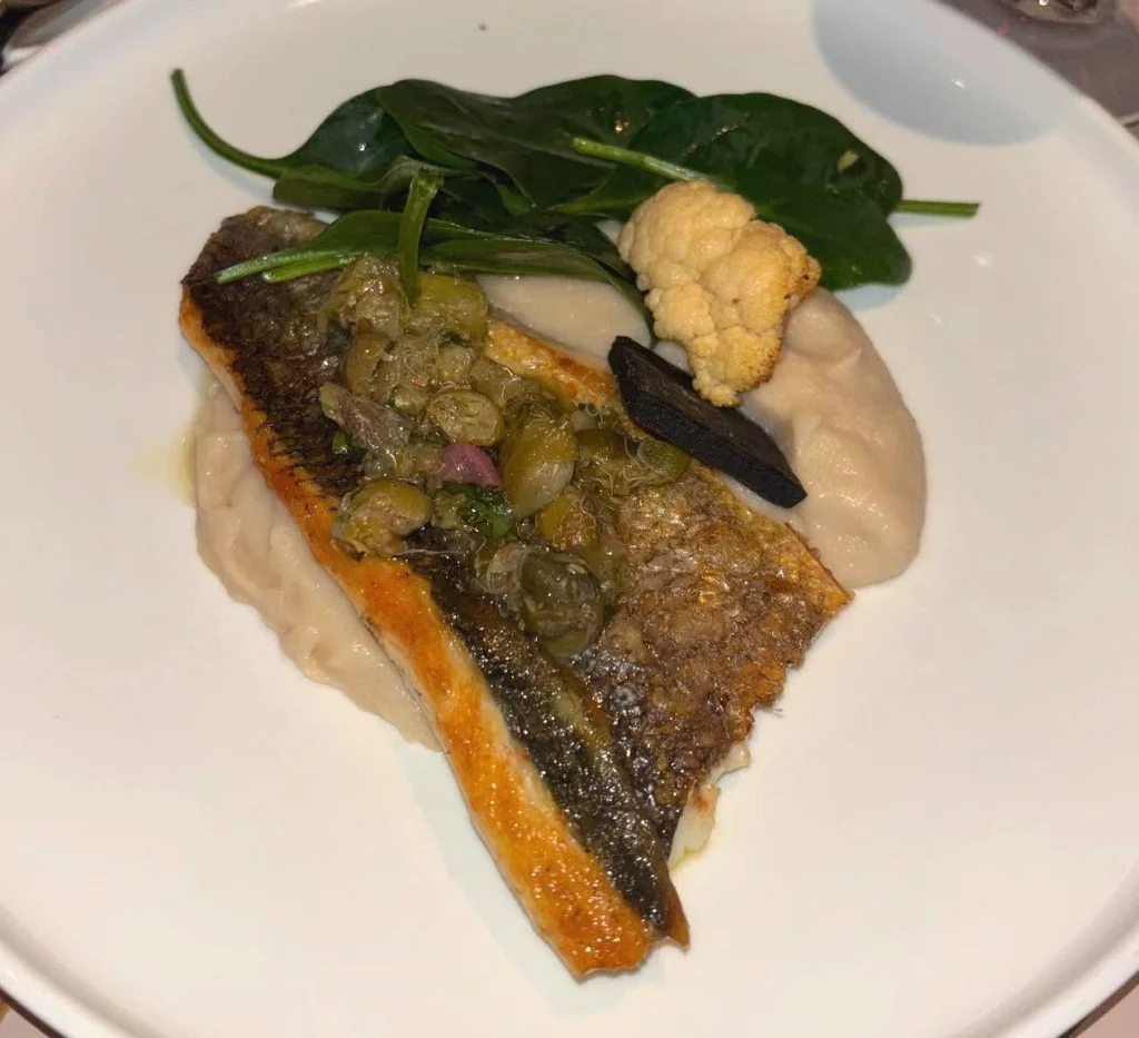 Sea bass entree at Madame Brasserie in the Eiffel Tower.jpg
